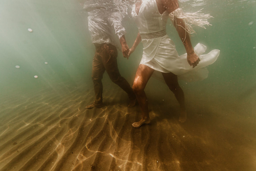 photo mariage sous l'eau underwater