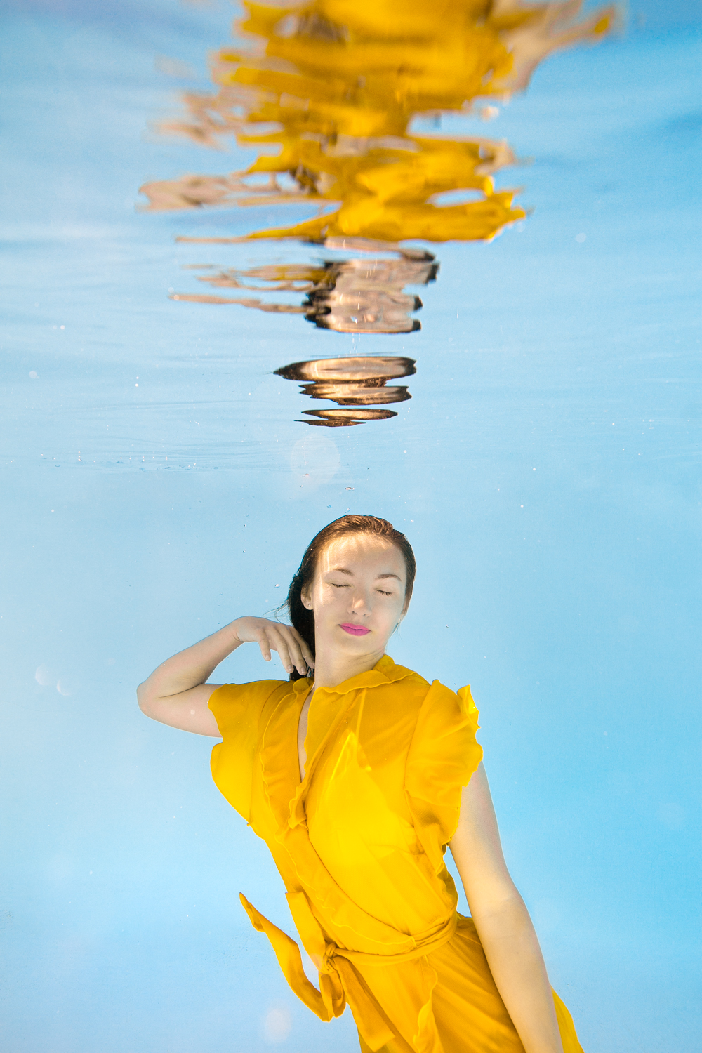 Photo portrait aquatique sous l'eau