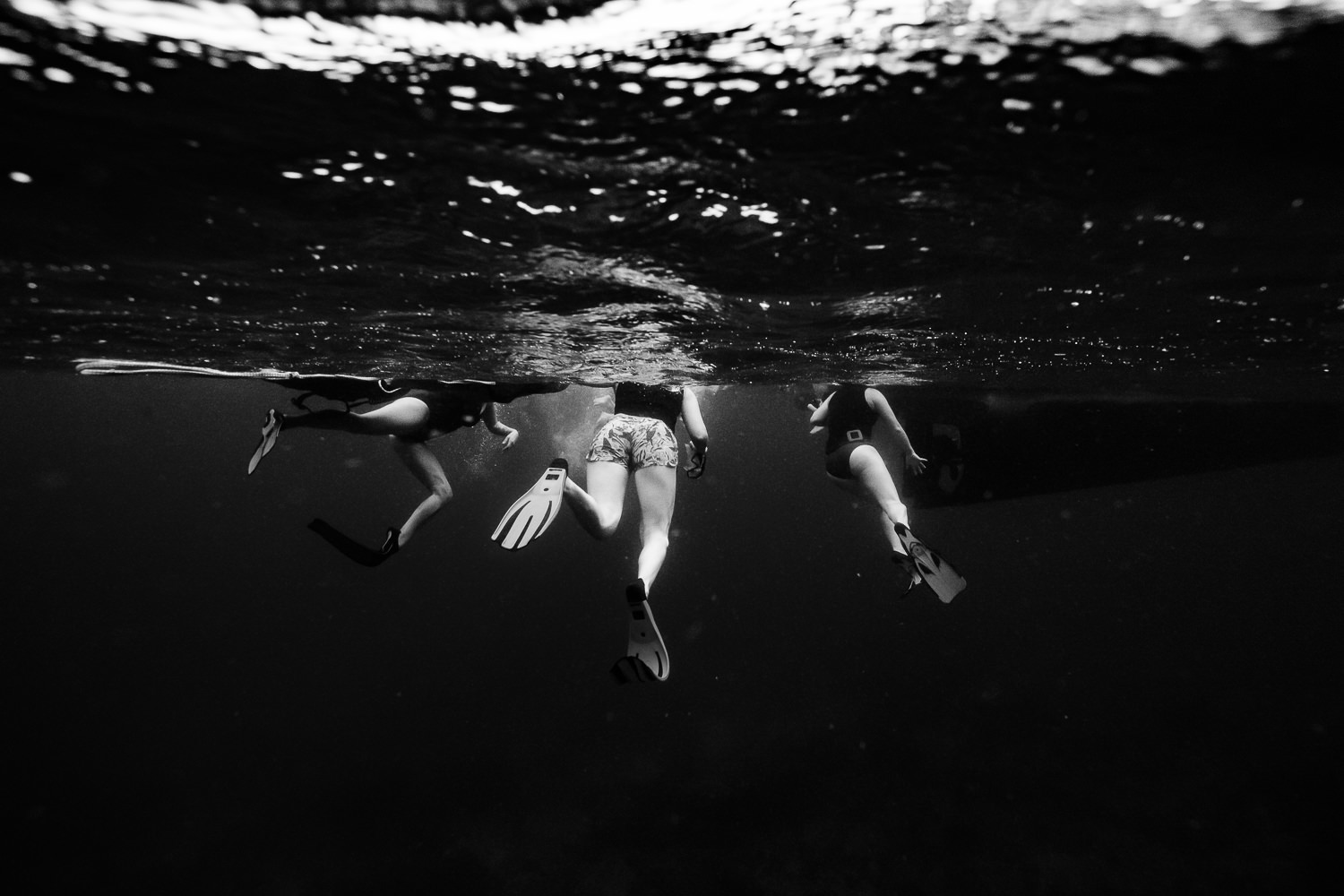 Photographe underwater à la mer